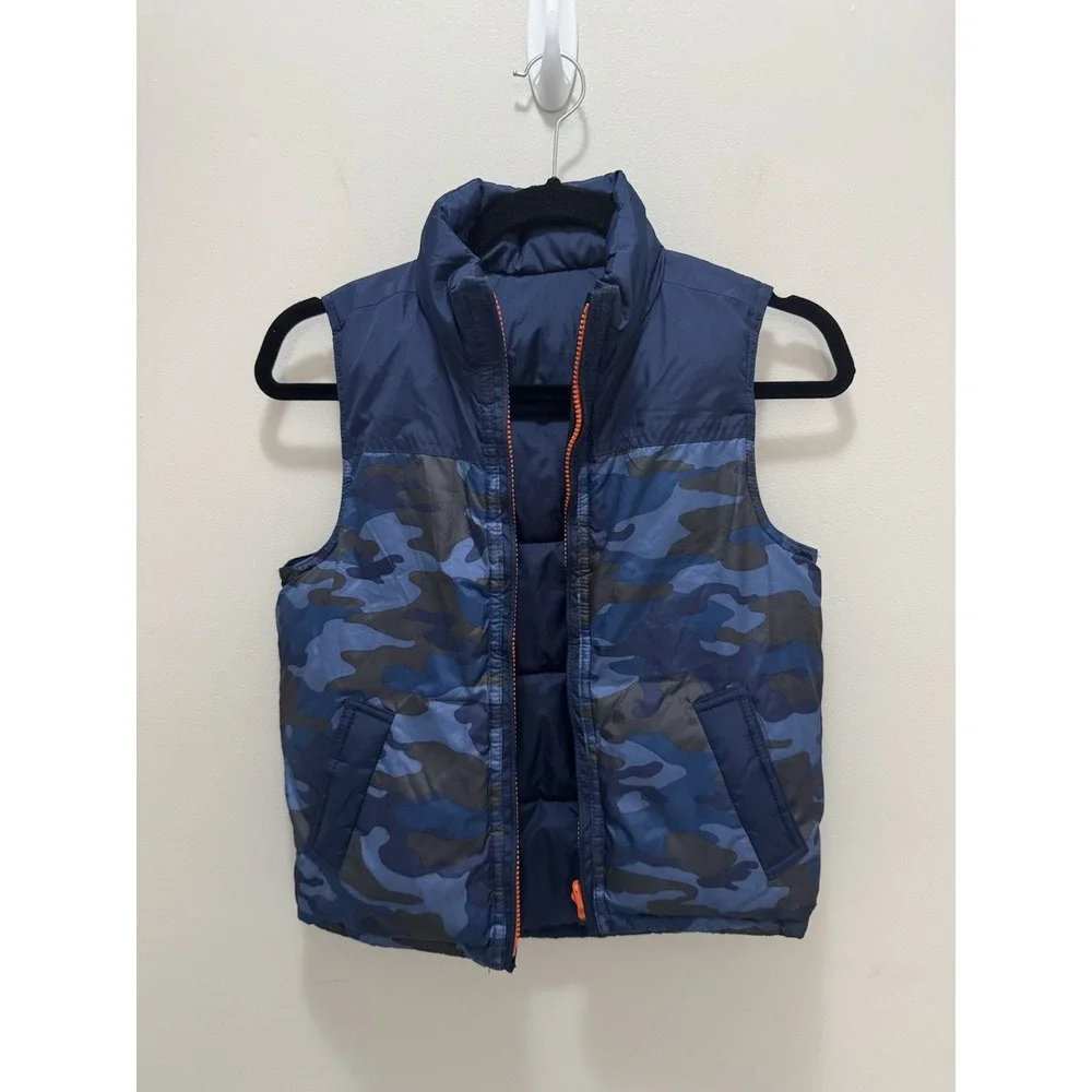 Gap Kids Boys Reversible Puffer Best Blue Camo Size Small